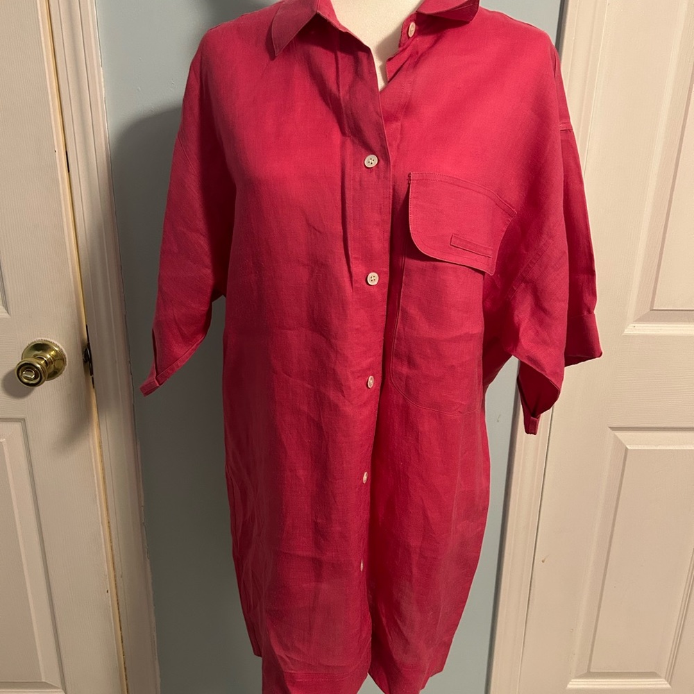 Vibrant Pink Button-Up Shirt